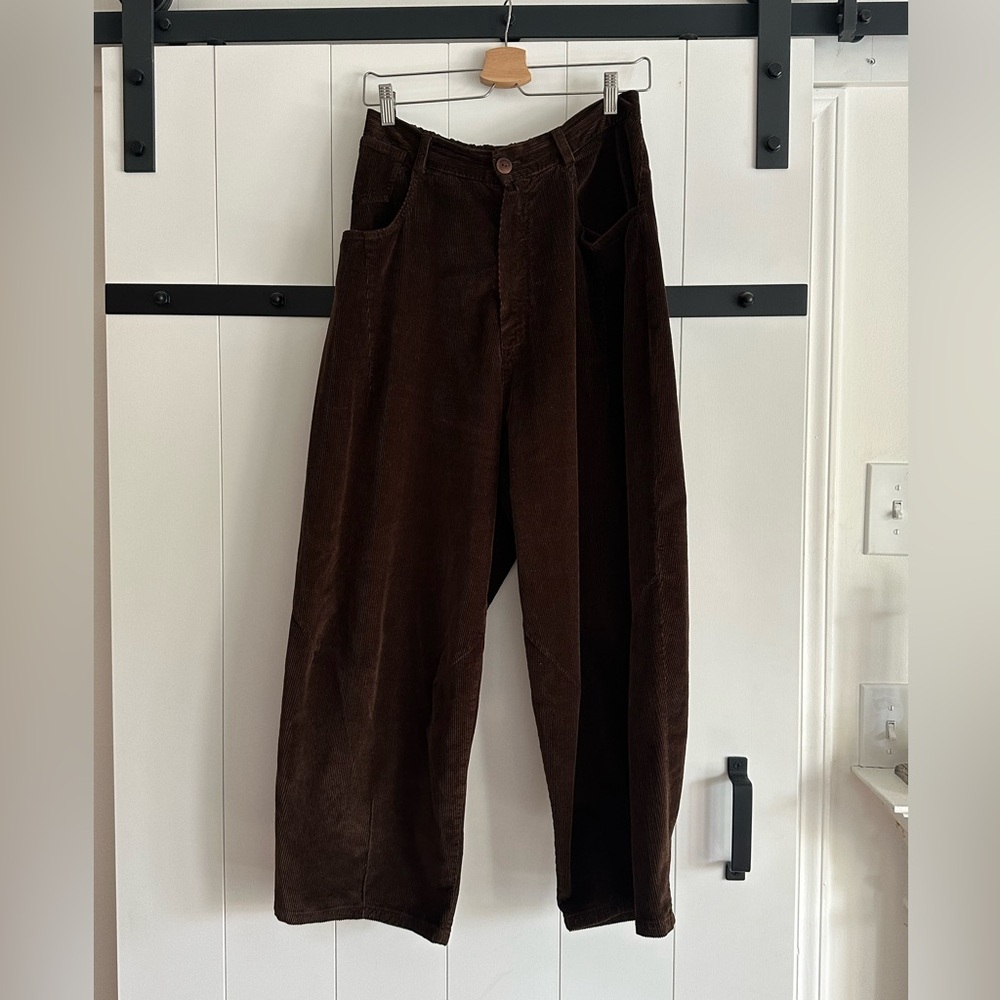 Cordera Corduroy Baggy Pants - Size 1, Brown - Picture 3 of 7